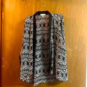 A black and white kimono/cardigan